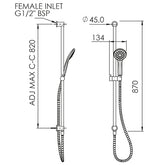 MAX Single Spray Slide Shower
